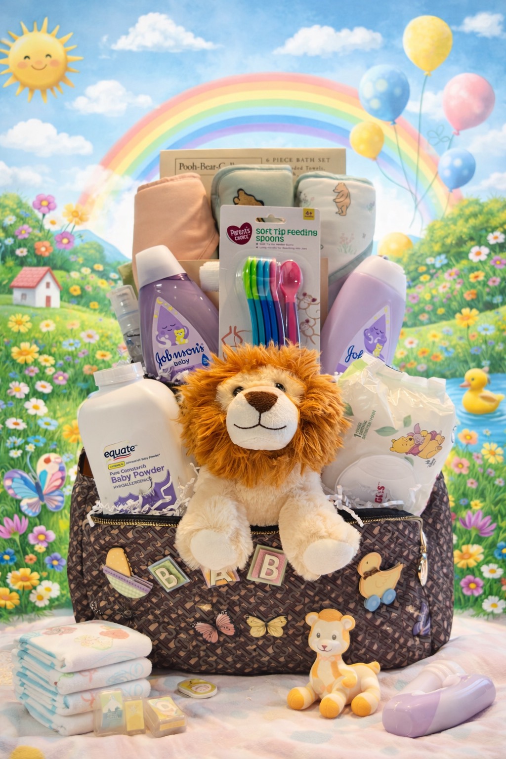 Welcome Baby Deluxe Essentials Gift Basket